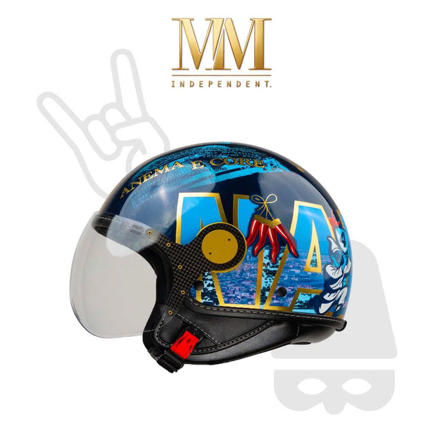 Casco jet Napoli edizione limitata numerata: mare, cielo, simboli e motti iconici