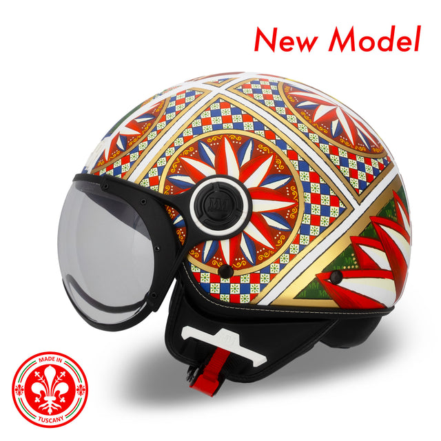 Casque jet chariot sicilien mm indépendant en édition limitée