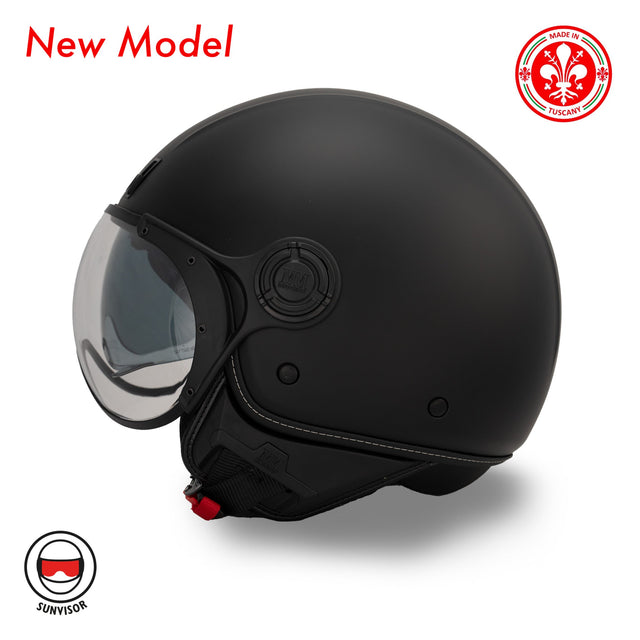 Casco JET A-Ventura Nero Monocromo di MM Independent