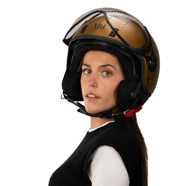 Casco JET A-Ventura Gold Monocromo di MM Independent