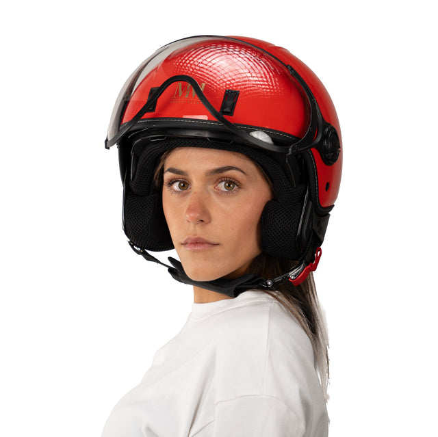 Casco JET A-Ventura Rosso Monocromo di MM Independent