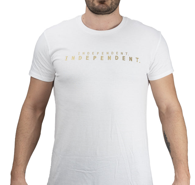 White T-shirt Written "Independent"
