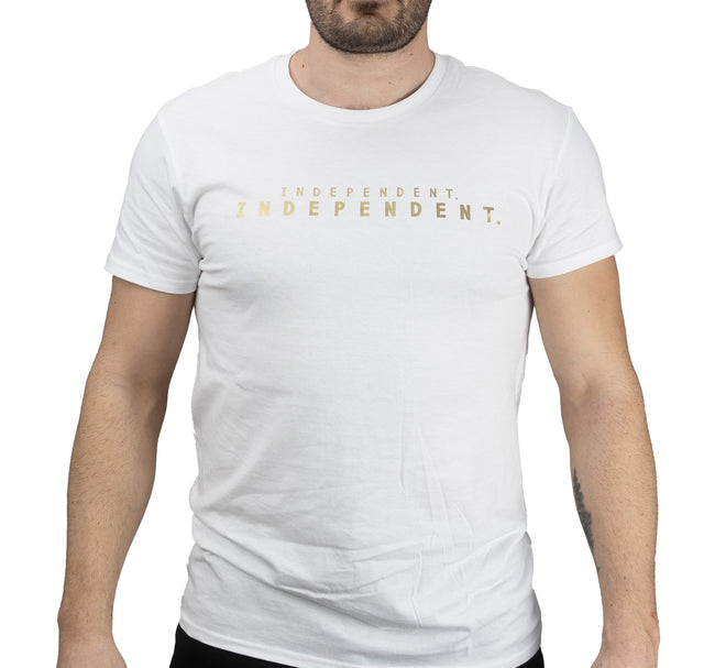 White T-shirt Written "Independent"
