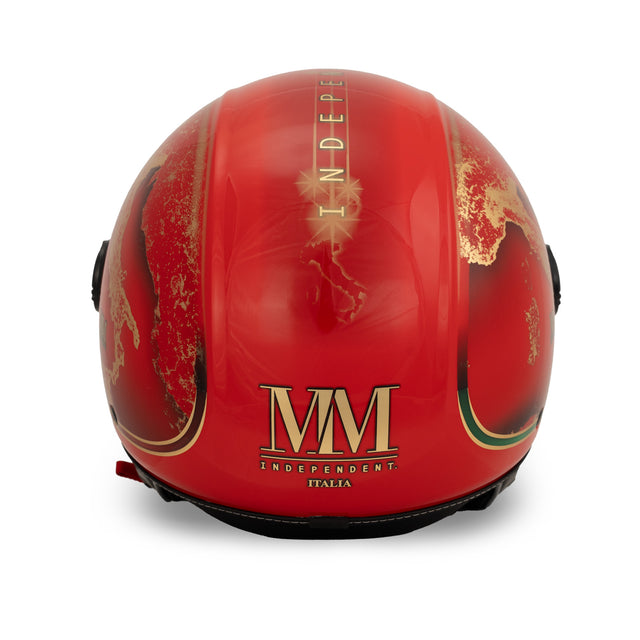 Casco Italia Rosso – Jet-Helm Made in Italy mit Chrometech® Gold