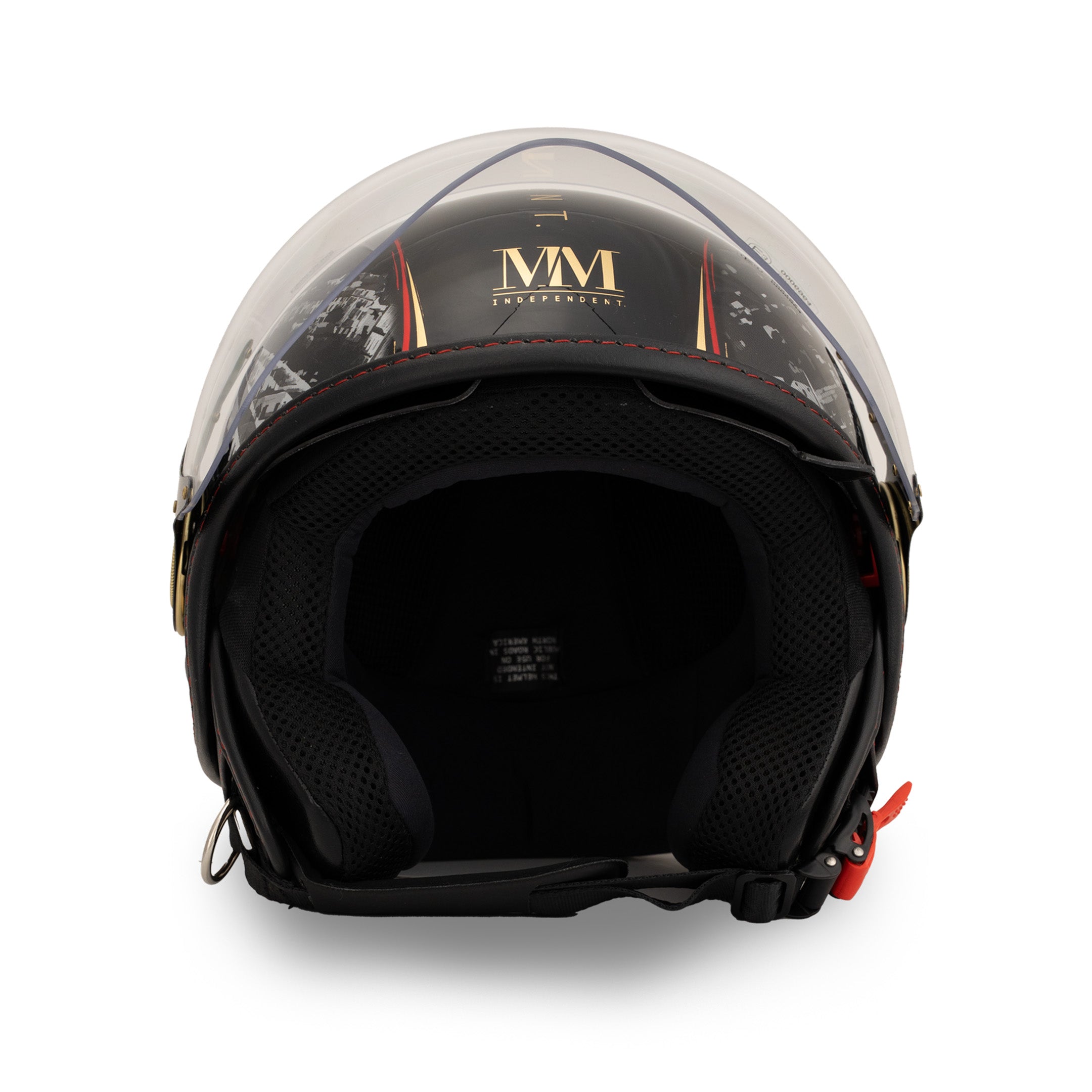 Nizza jet helmet deep black, Mediterranean motifs and gold details